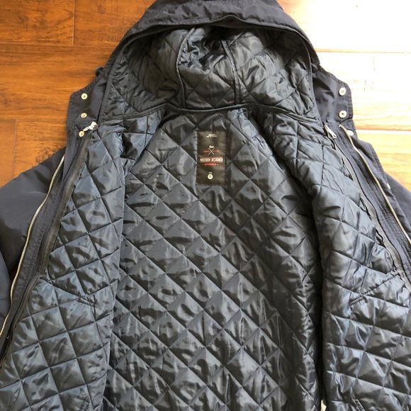 GAP Jackets & Coats Gap Mens Navy Blue Hooded Jacket With Quilted